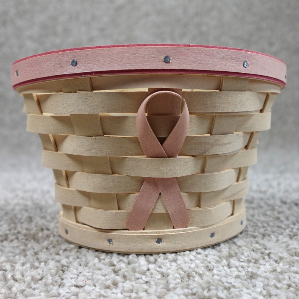 Longaberger 2007 Horizon of Hope Basket Pink Ribbon Wall Decor Handmade USA